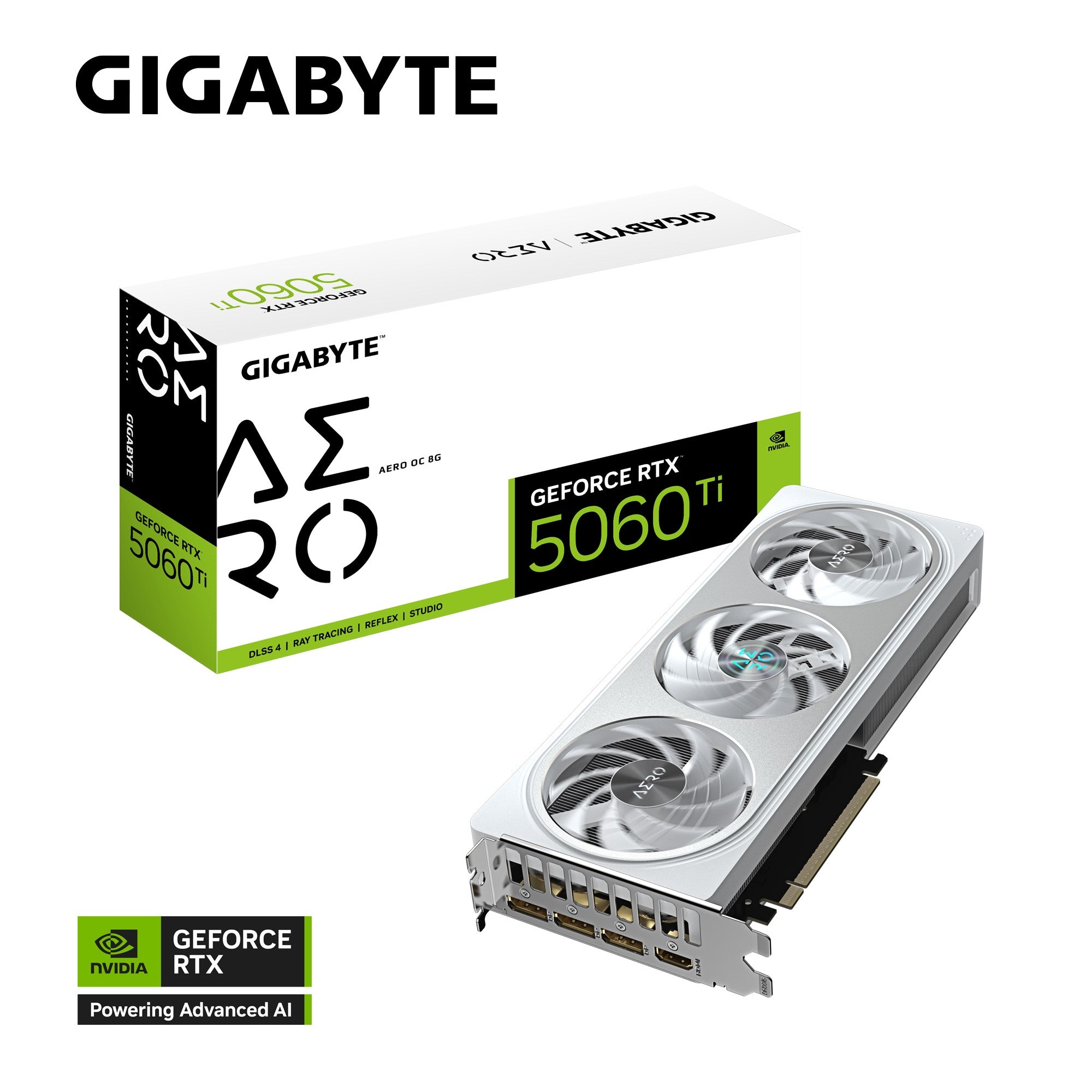 Gigabyte GeForce RTX 5060 Ti AERO OC 8G, 2647 MHz, CUDA TBD, 28 Gbps, GDDR7, 128 bit, PCI-E 5.0, PSU 650W, DisplayPort 2.1b *3 HDMI 2.1b *1 Gigabyte GeForce RTX 5060 Ti AERO OC 8G, 2647 MHz, CUDA TBD, 28 Gbps, GDDR7, 128 bit, PCI-E 5.0, PSU 650W, DisplayPort 2.1b *3 HDMI 2.1b *1